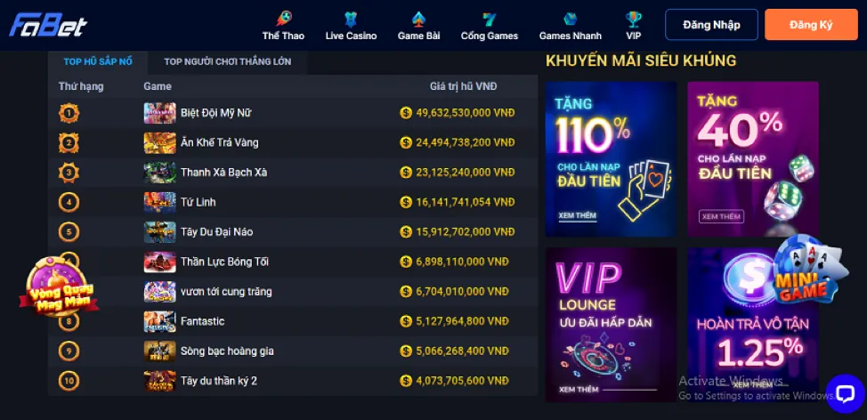 Biểu ngữ quảng cáo các ưu đãi và khuyến mãi độc quyền cho slot game